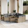 Voir la diapositive 1 : VIDAXL Salon de jardin avec coussins 9 pcs beige resine tressee