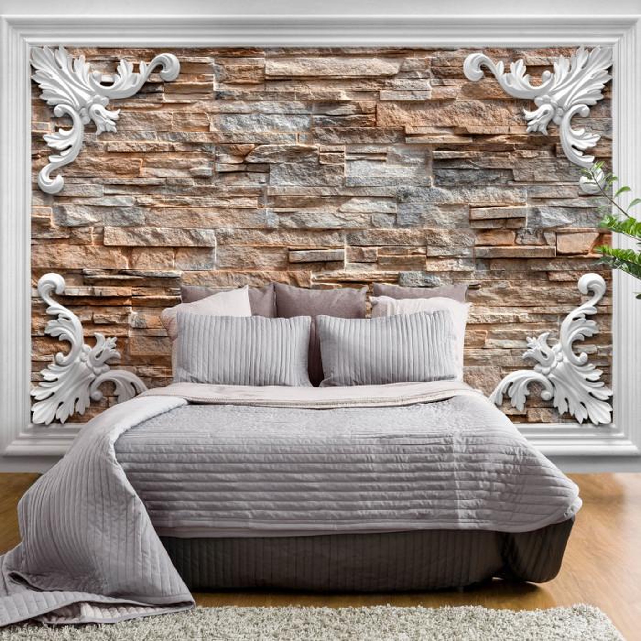 Paris Prix Papier Peint  Brick in the Frame Brown. Coloris disponibles : Multicolore