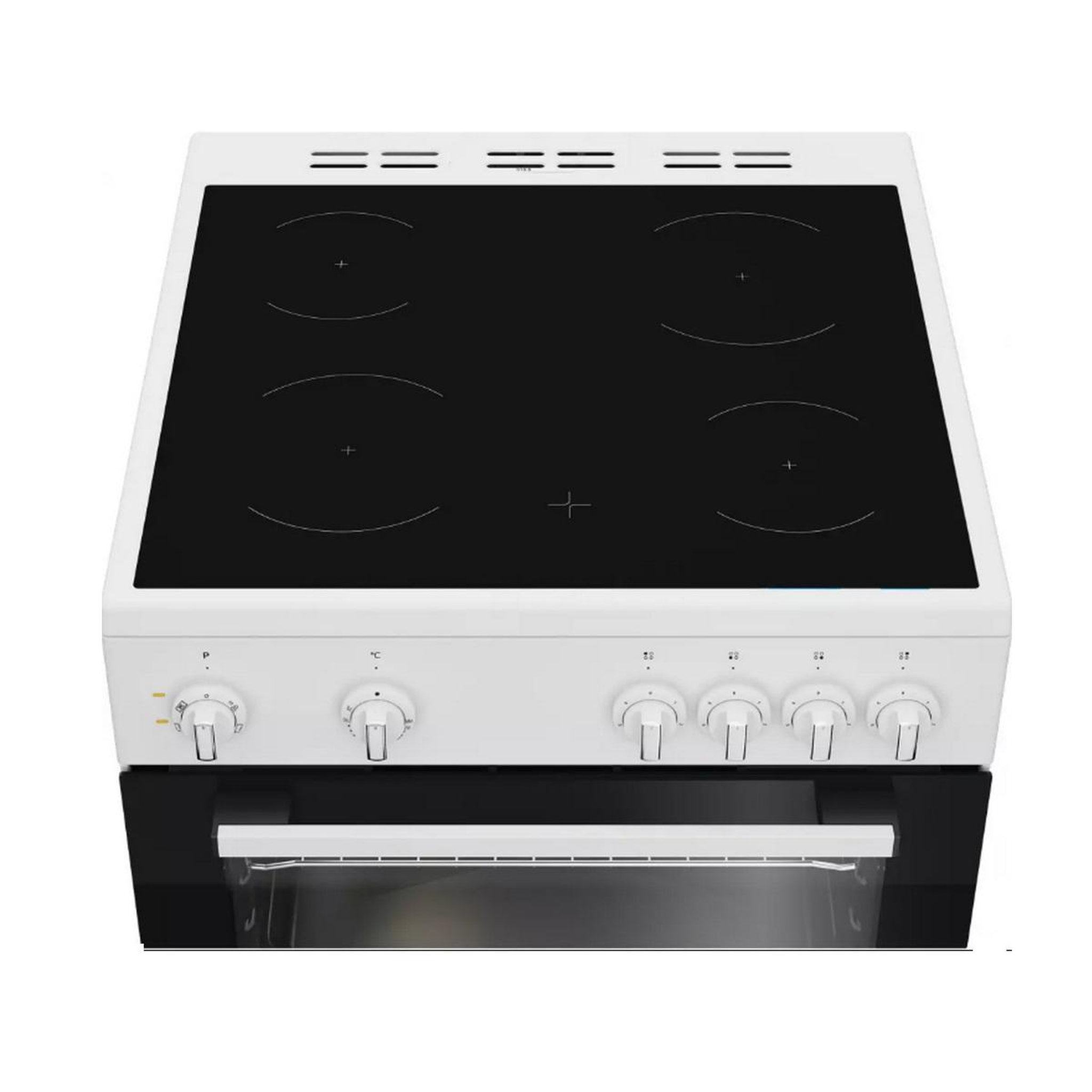 Voir la diapositive 4 : Indesit Cuisinière vitrocéramique 72l 4 feux blanc - I6V5KCW