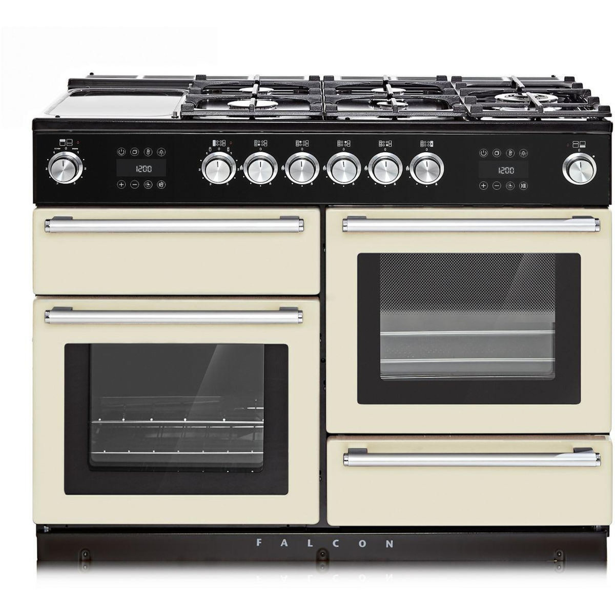 Falcon Piano de cuisson mixte NEXUS STEAM 110 CM IVOIRE/CHROME