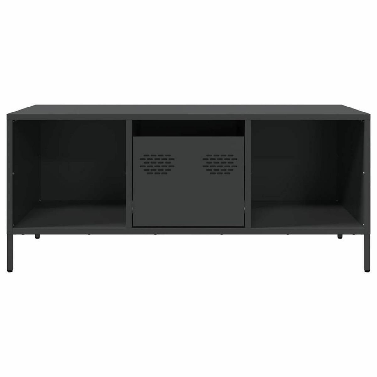 VIDAXL Table basse noir 101,5x50x43,5 cm acier lamine a froid