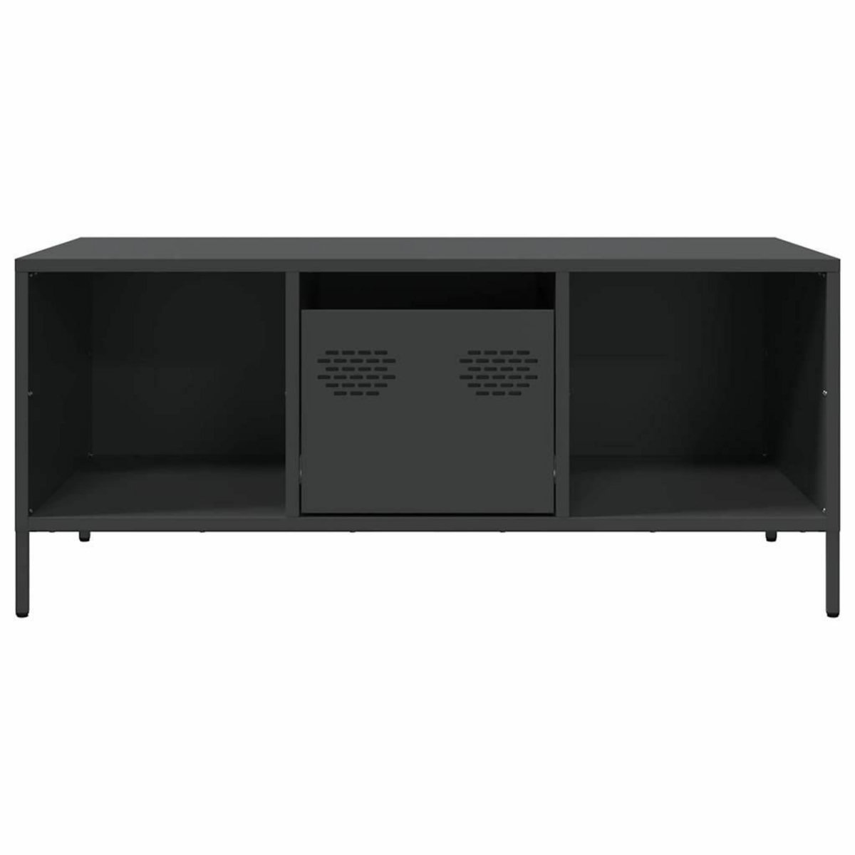 VIDAXL Table basse noir 101,5x50x43,5 cm acier lamine a froid