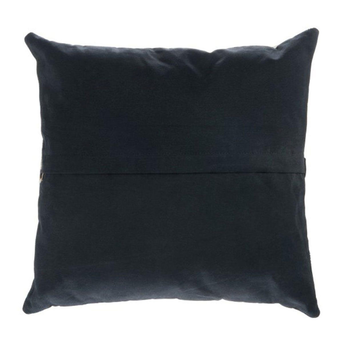 Paris Prix Coussin Déco en Cuir  Zèbre  46x48cm Noir