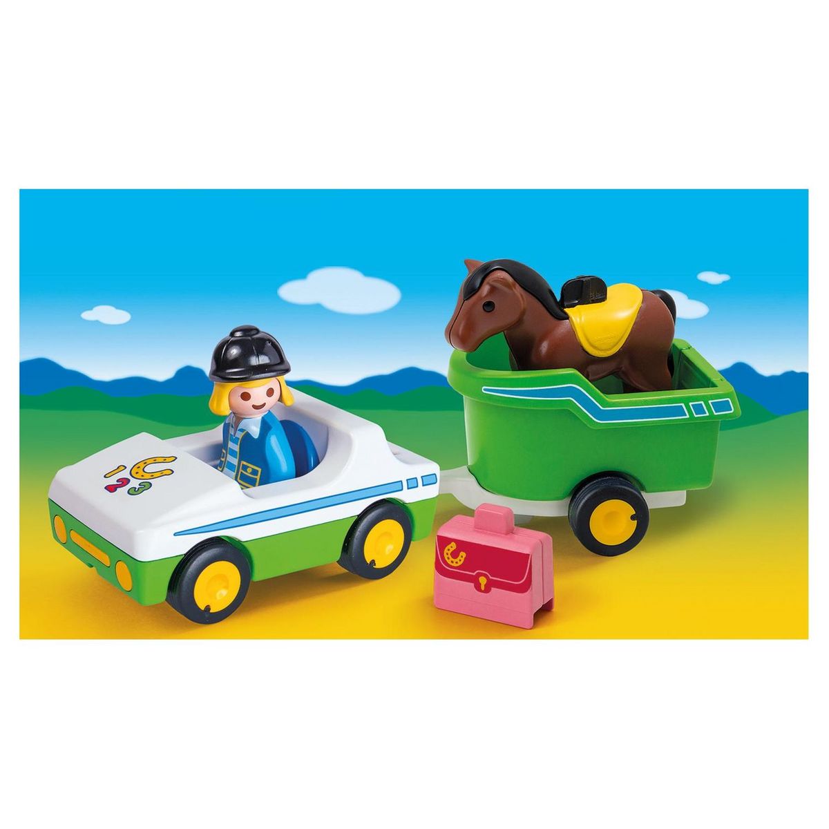 PLAYMOBIL 70181- 1.2.3 - Cavalière + voiture
