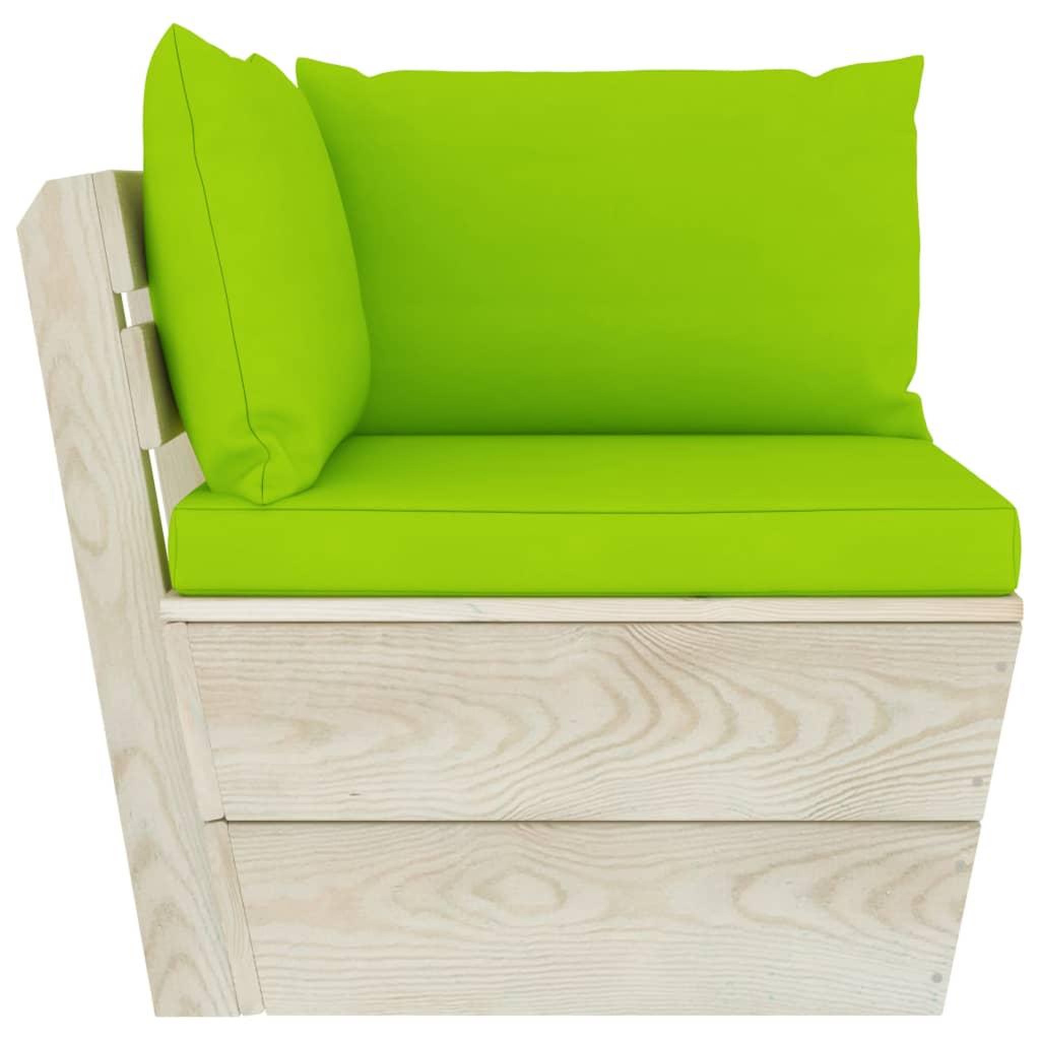 Voir la diapositive 5 : VIDAXL Salon de jardin palette 5 pcs avec coussins bois d'epicea