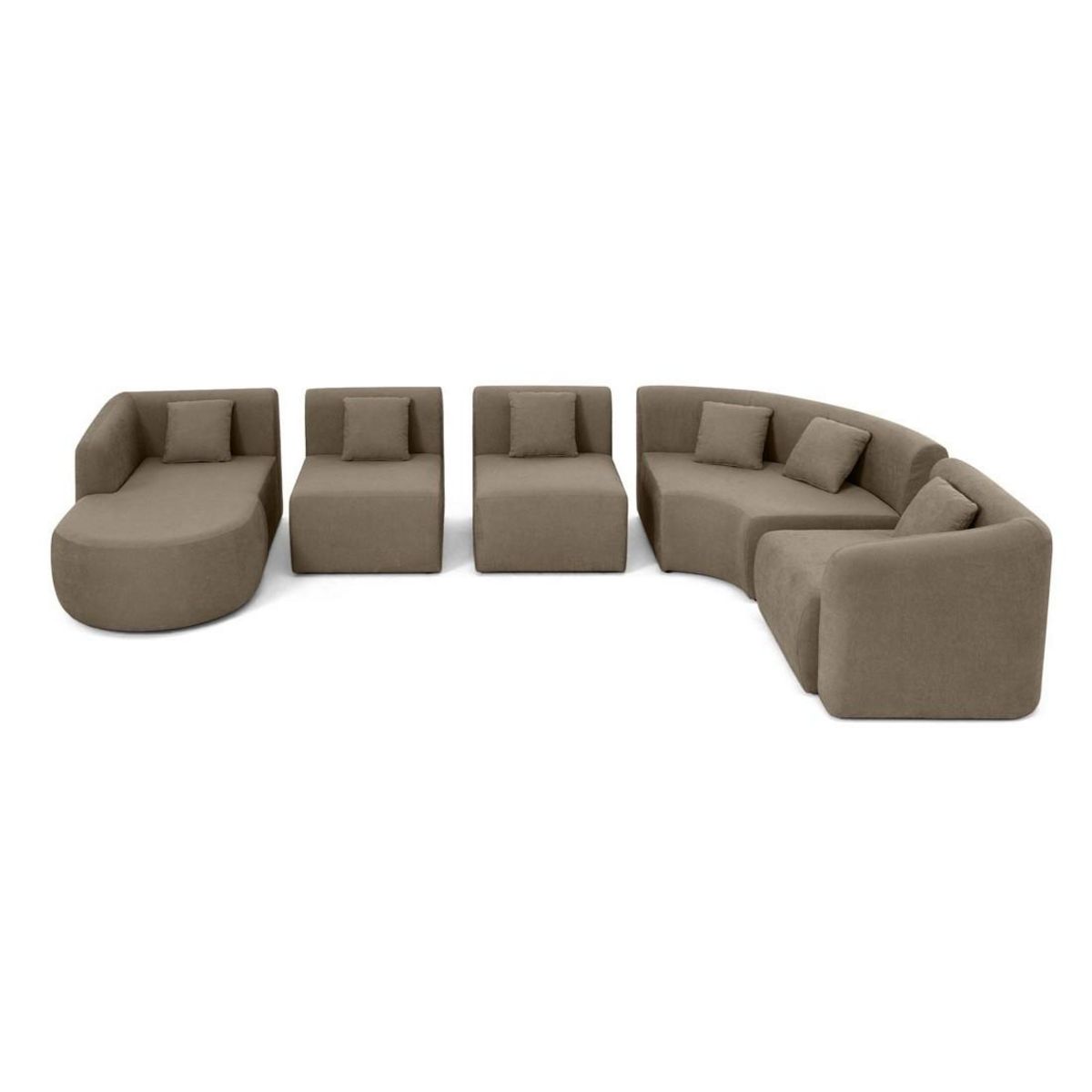 LISA DESIGN Ikare - canapé modulable d'angle gauche - 6 places - en tissu