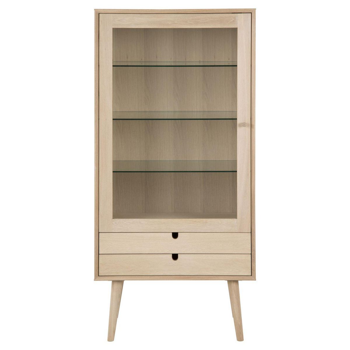 TOILINUX Vitrine en panneau de particules avec tiroirs et étagères - Beige