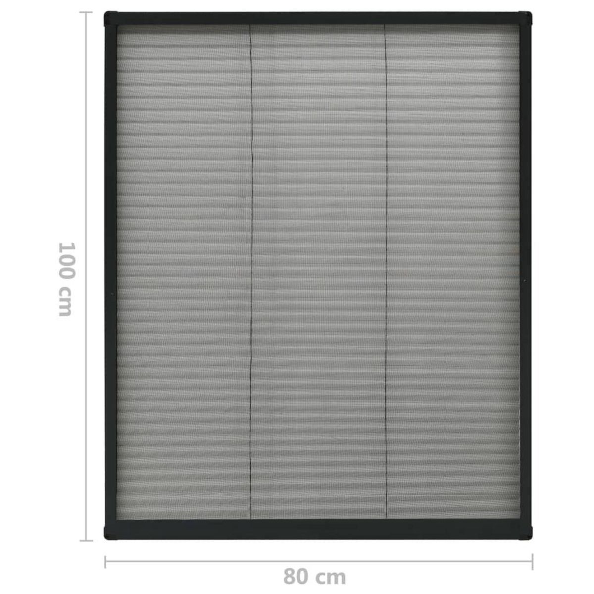 VIDAXL Moustiquaire plissee pour fenetre Aluminium Anthracite 80x100cm
