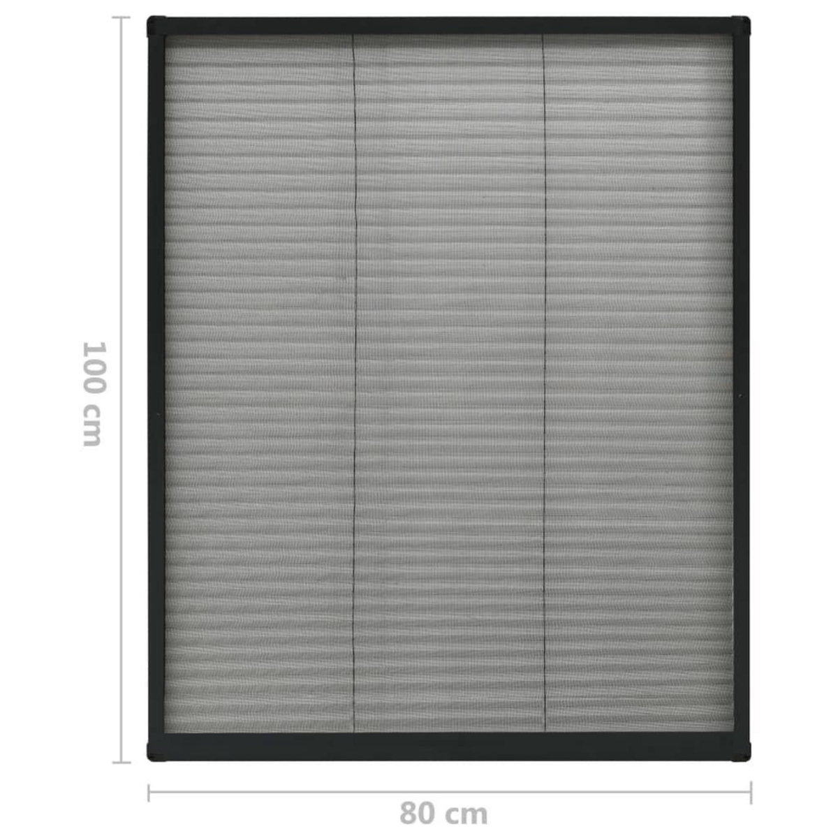 VIDAXL Moustiquaire plissee pour fenetre Aluminium Anthracite 80x100cm