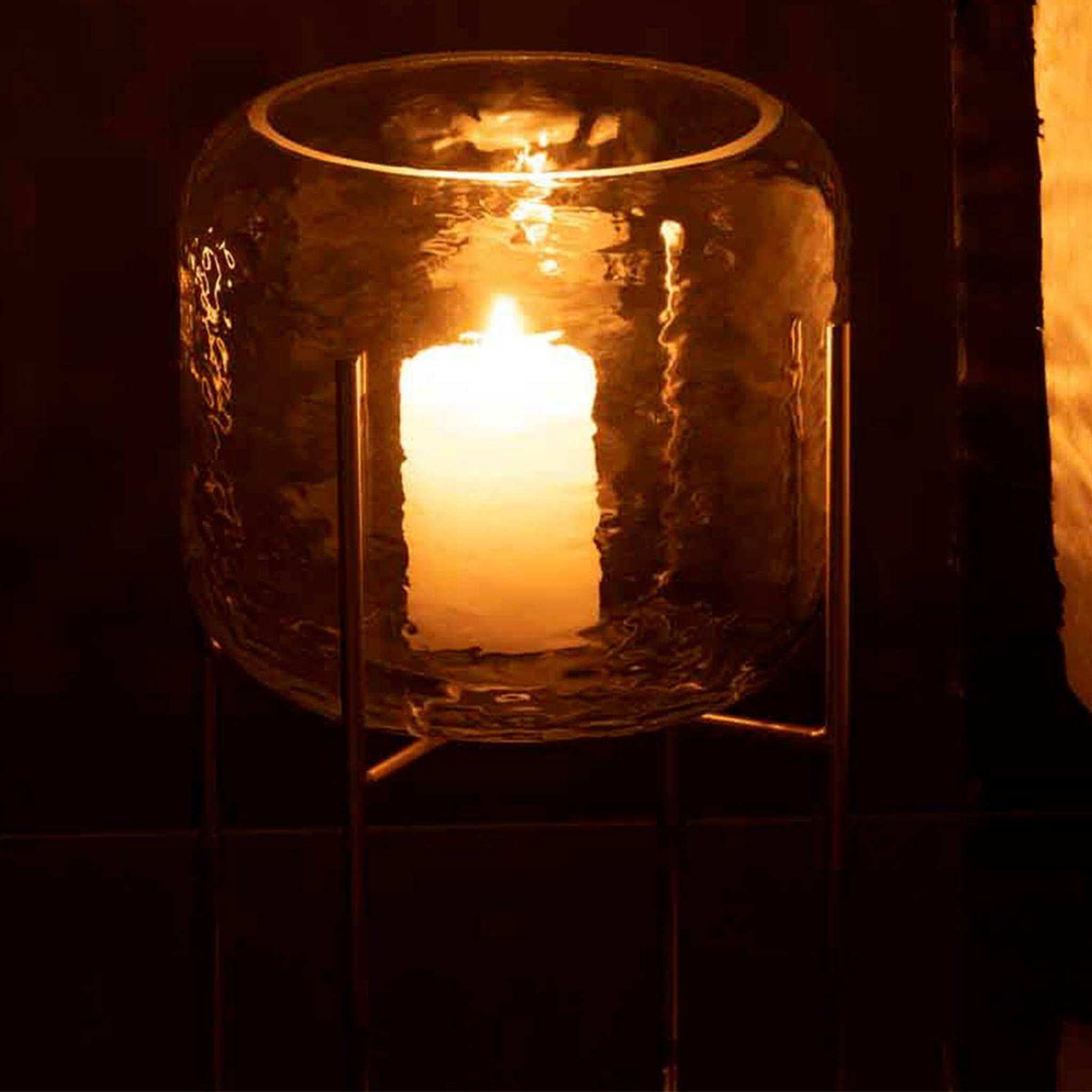 Voir la diapositive 3 : J-LINE Vase sur Pied en Verre  Pieto  18cm Transparent
