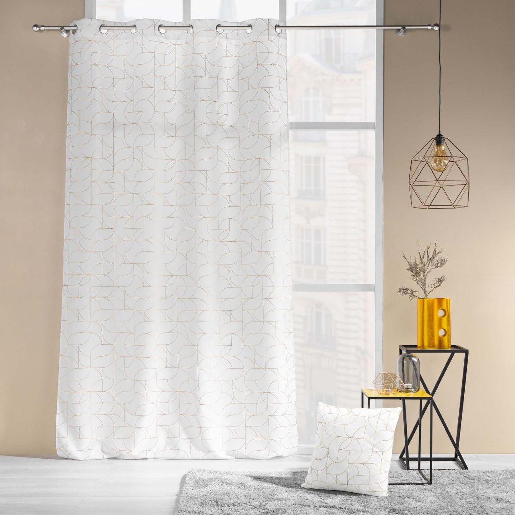 Voir la diapositive 5 : Douceur d'Intérieur Rideau à œillets  louxor  140x260cm blanc