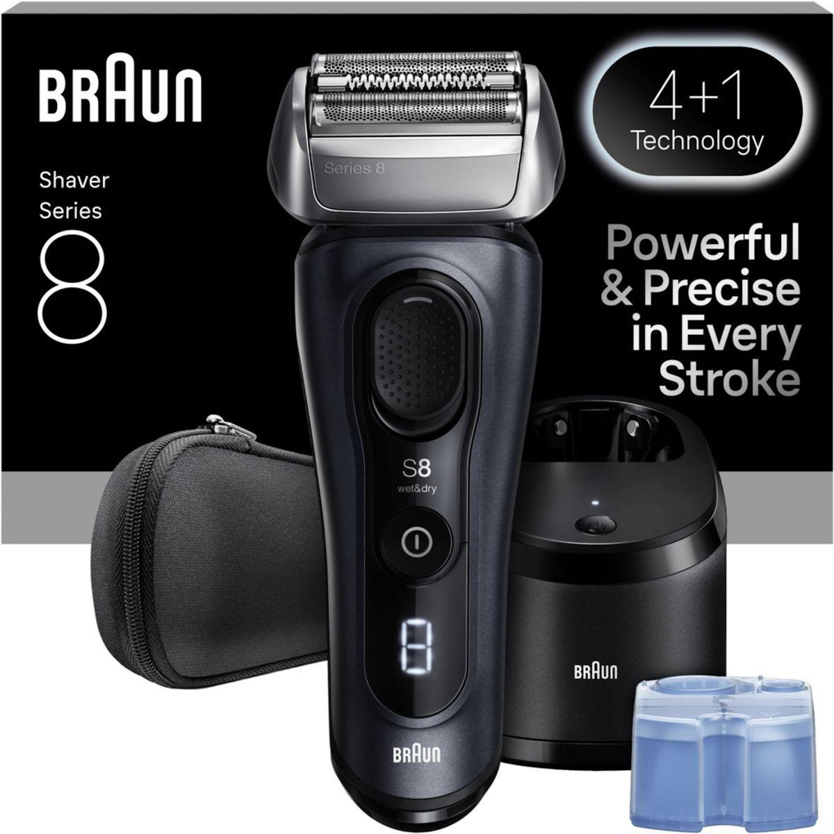 BRAUN Rasoir électrique Series 8 8663cc Clean&Charge