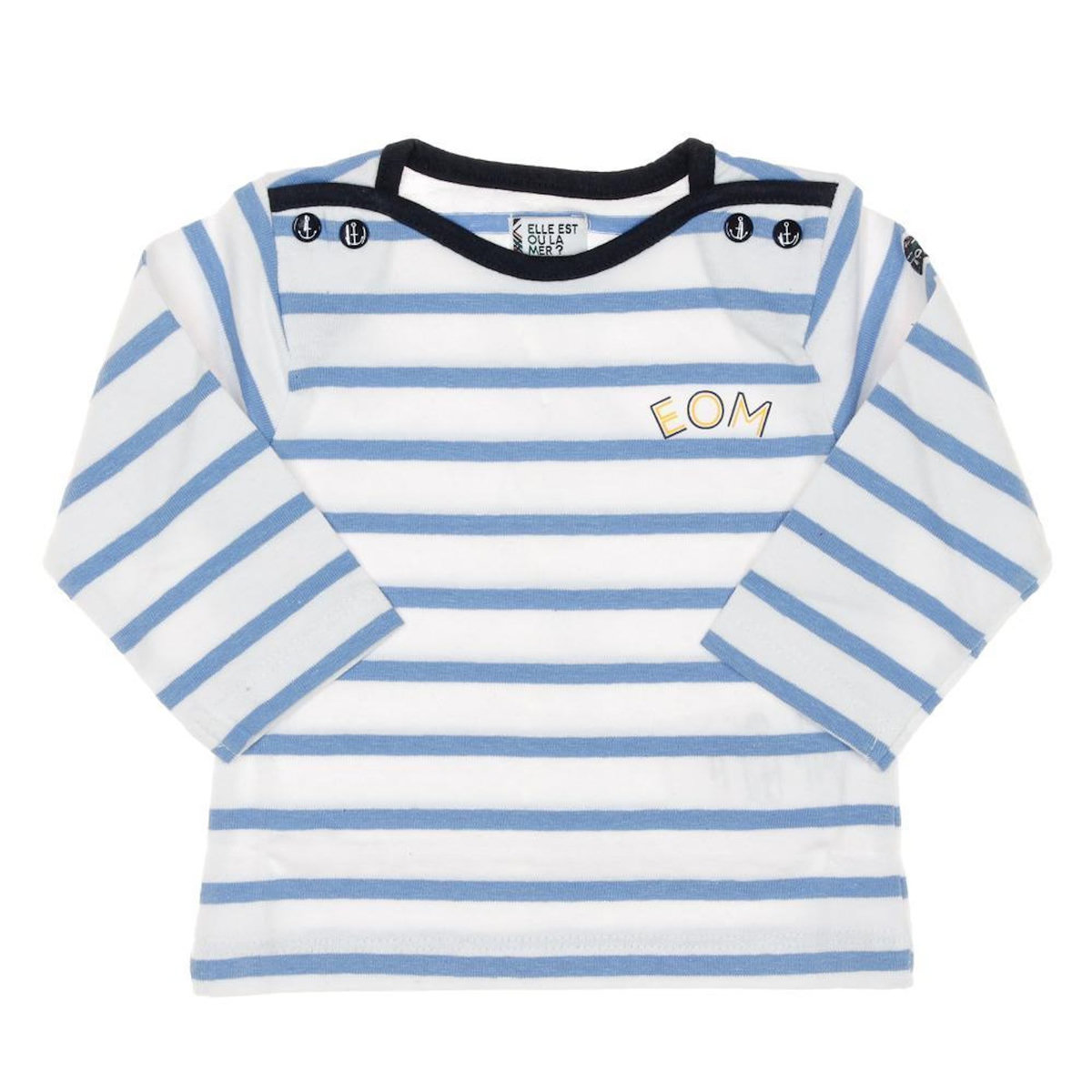 ELLE EST OU LA MER T Shirt /Bleu Garçon EOM Eloris Raye