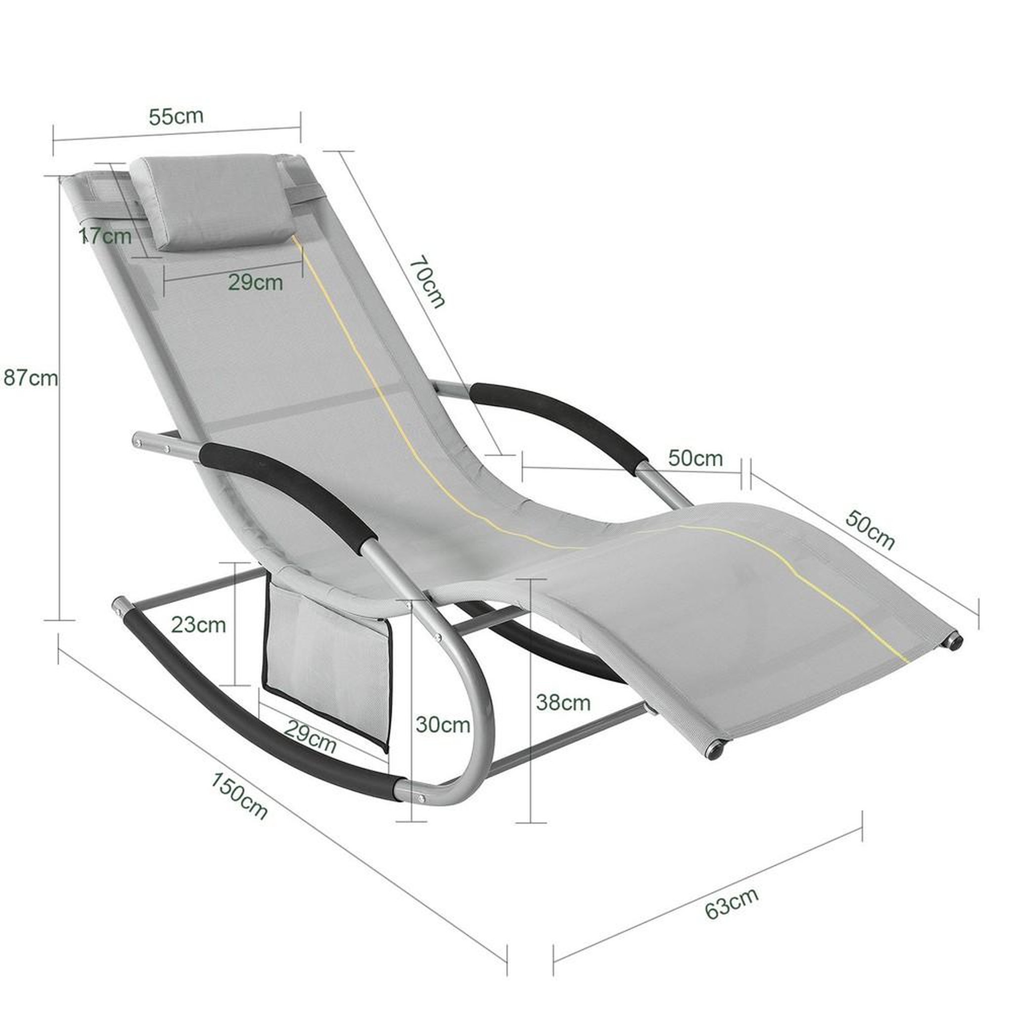 Voir la diapositive 3 : SOBUY SoBuy - Fauteuil À Bascule De Jardin pliable - Moderne - OGS28