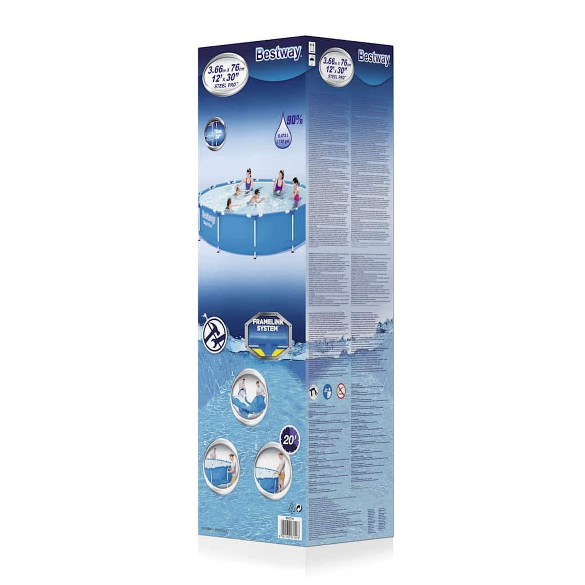 Voir la diapositive 3 : BESTWAY Bestway ensemble de piscine steel pro cadre 366x76 cm