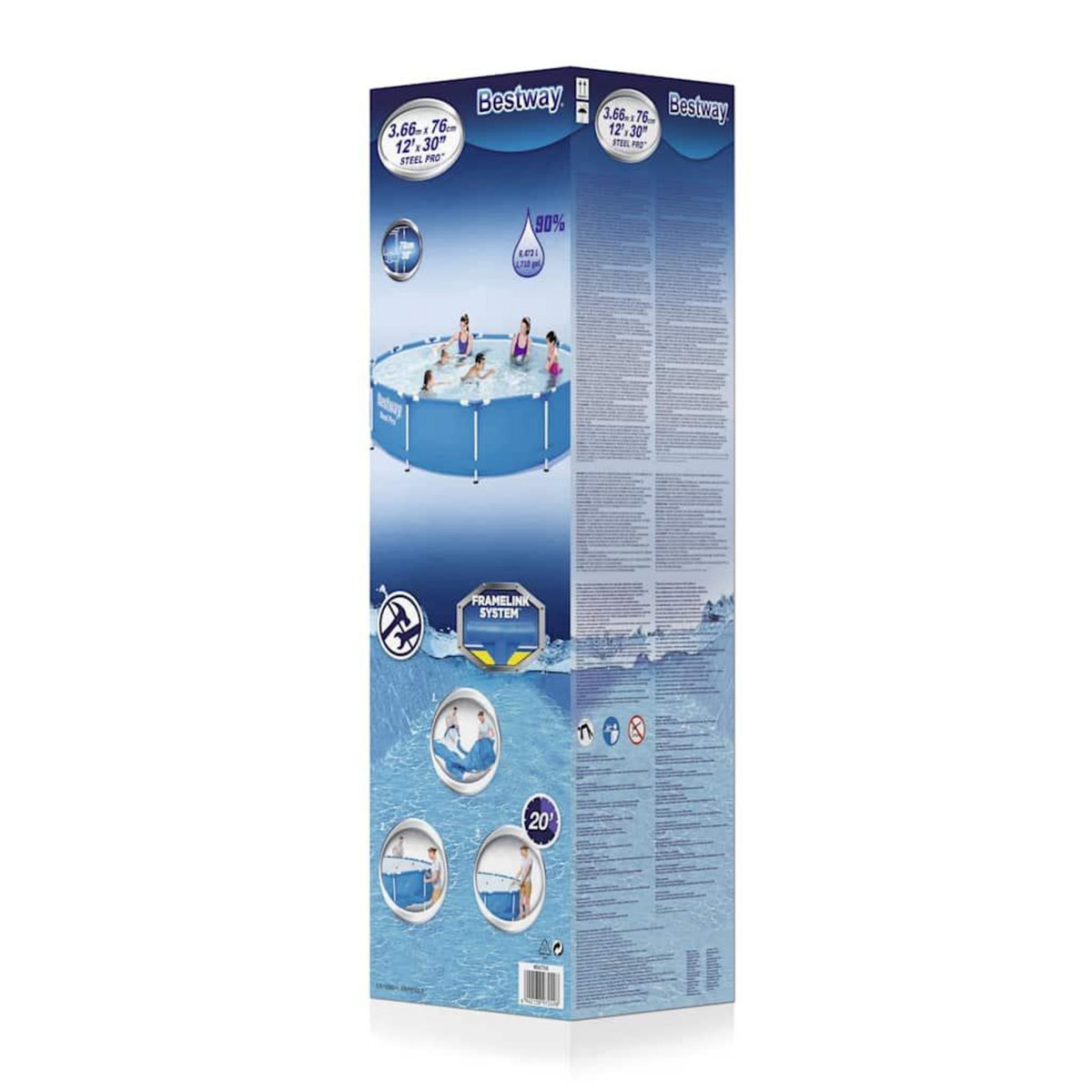BESTWAY Bestway Ensemble de piscine Steel Pro Cadre 366x76 cm
