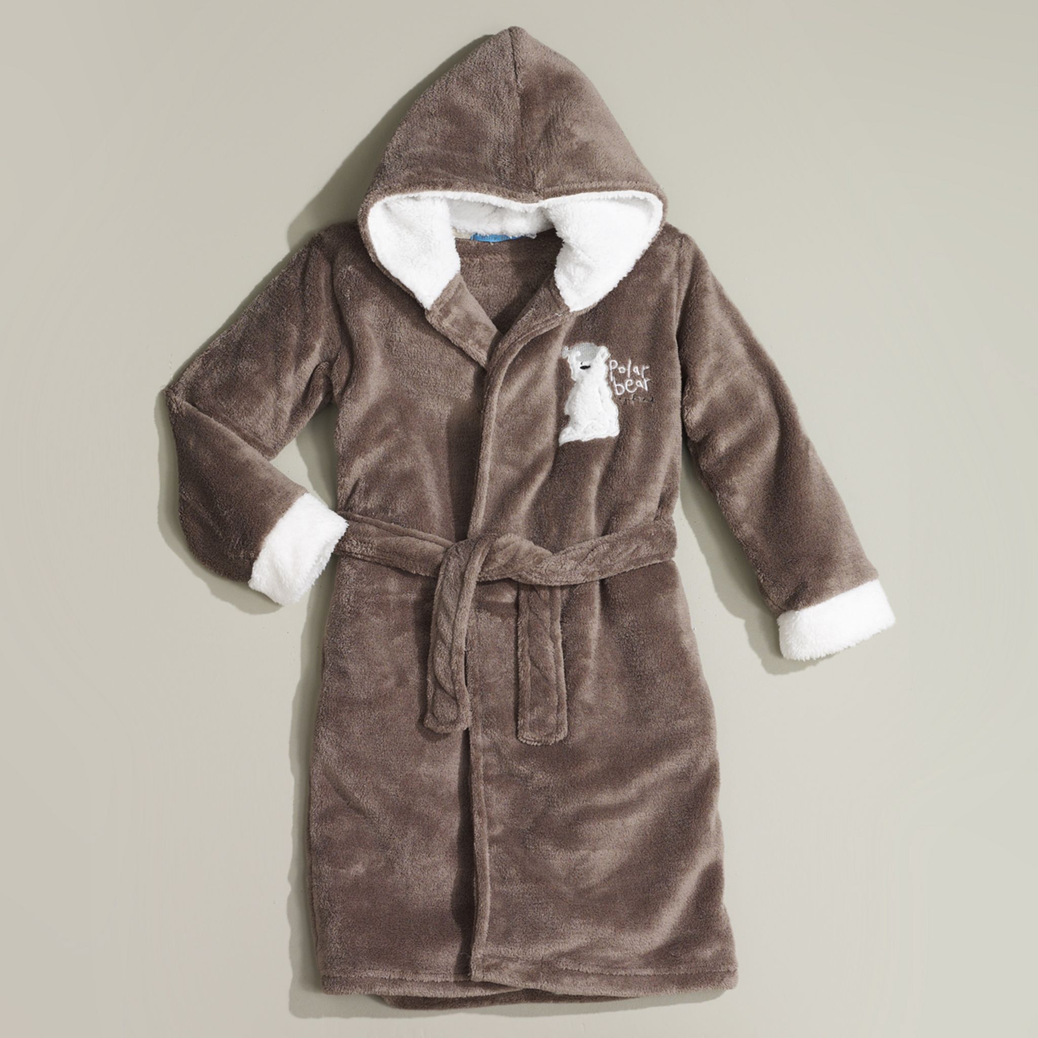 Peignoir polaire pour bébé garçon bleu ourson 6-12 mois