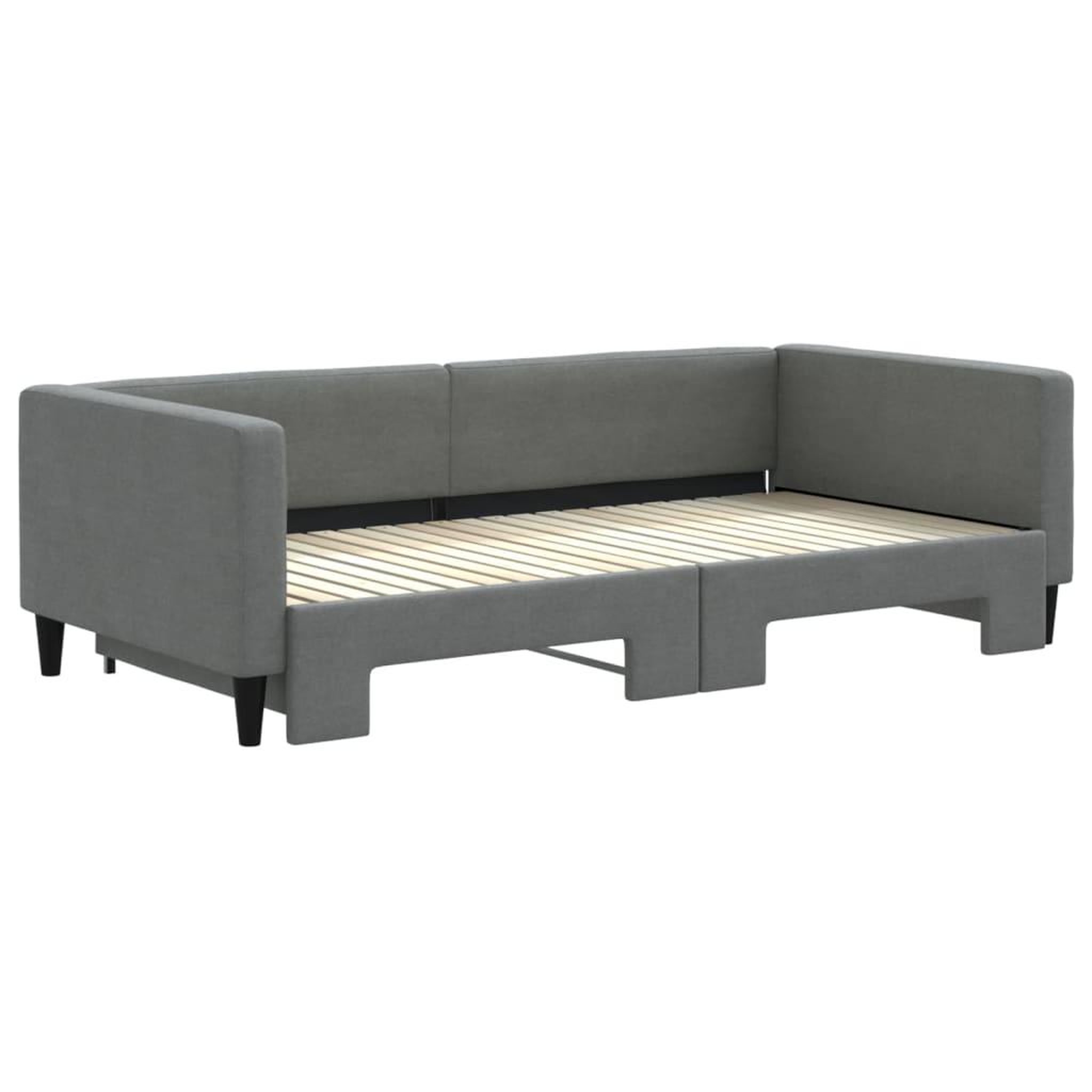 Voir la diapositive 3 : VIDAXL Lit de jour avec gigogne sans matelas gris fonce 100x200 cm
