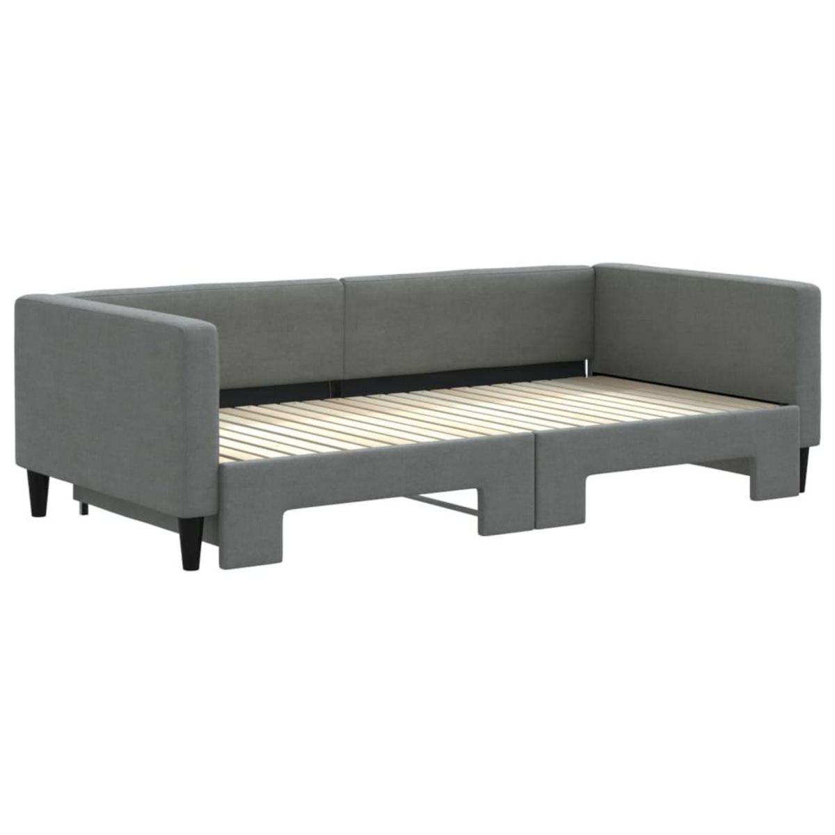 VIDAXL Lit de jour avec gigogne sans matelas gris fonce 100x200 cm