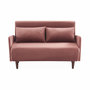 Voir la diapositive 6 : SWEEEK Canapé convertible en velours - Panam - 2 places scandinave. pieds bois foncé. vieux rose. banquette. dossier inclinable