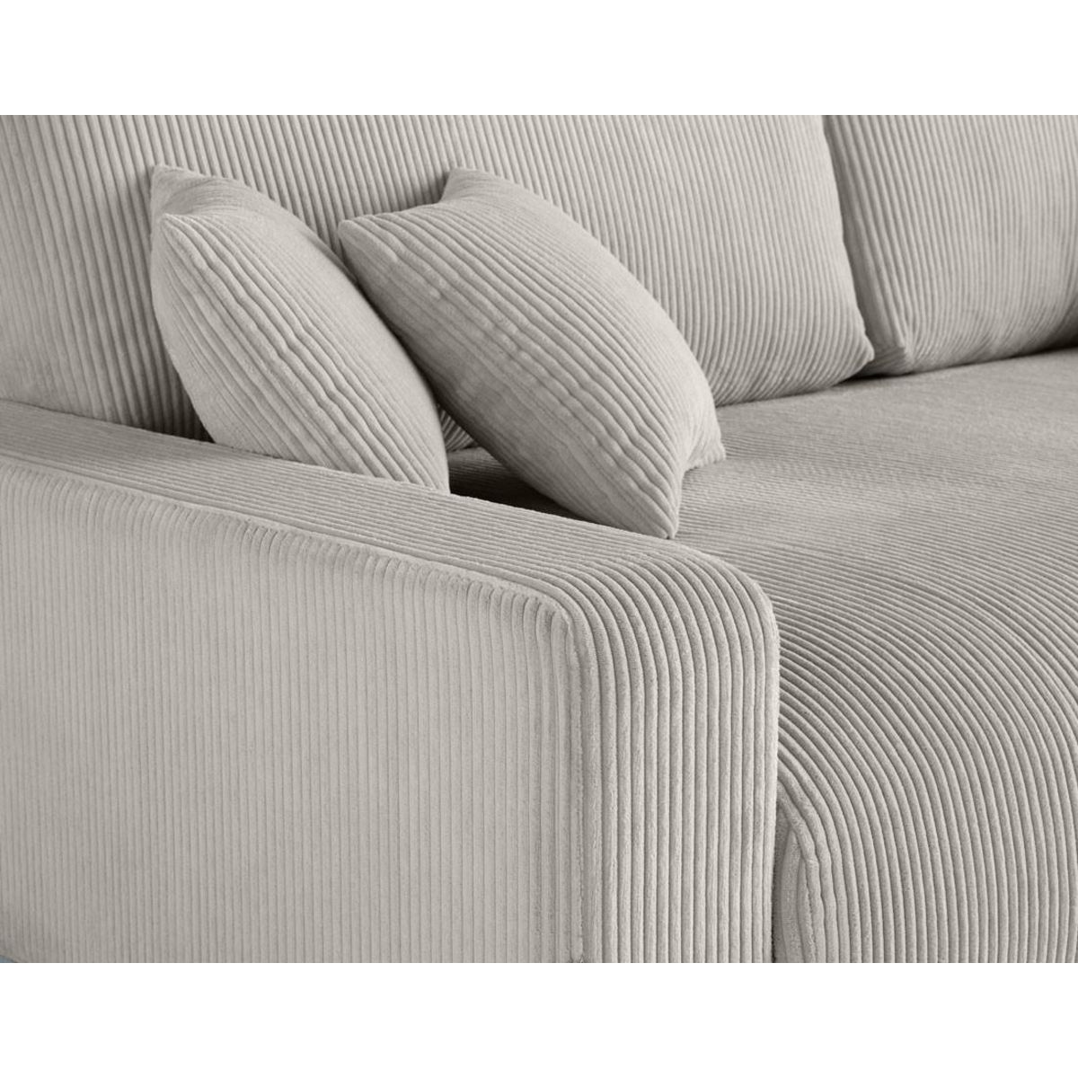 LISA DESIGN Pivoine - canapé droit 3 places - convertible avec coffre - en velours côtelé