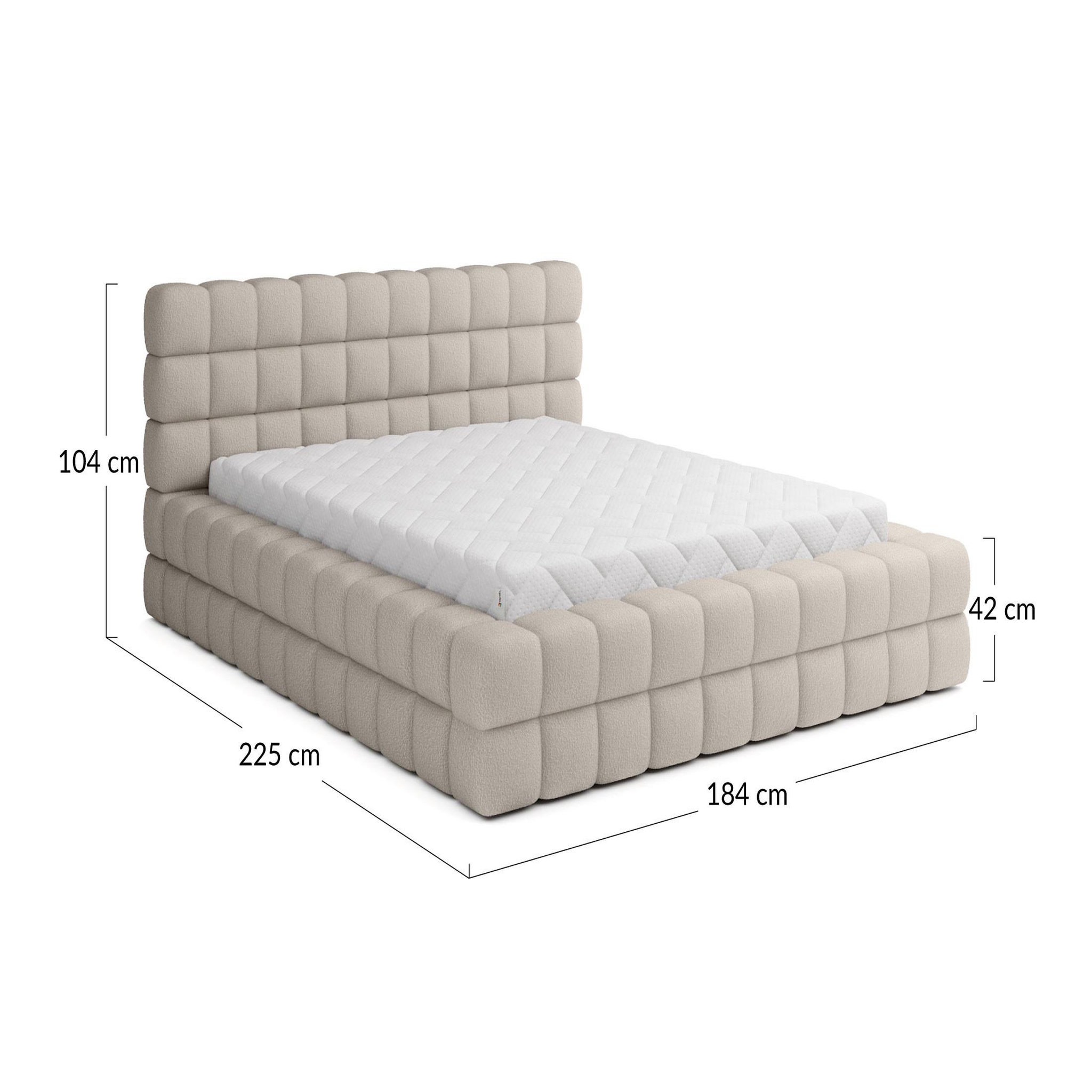 Voir la diapositive 6 : BEST MOBILIER Kingston - lit coffre - 140x200 - sommier inclus - en tissu bouclette