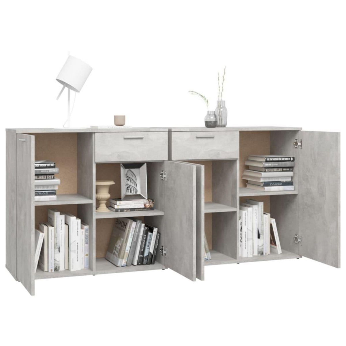 VIDAXL Buffet Gris beton 160x36x75 cm Bois d'ingenierie