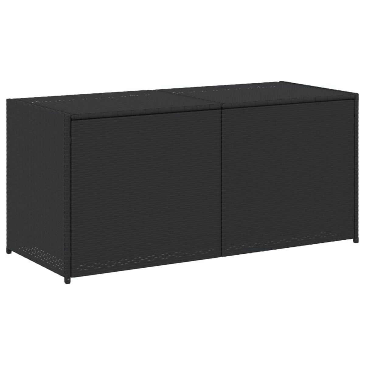 VIDAXL Boîte de rangement de jardin noir 283L resine tressee
