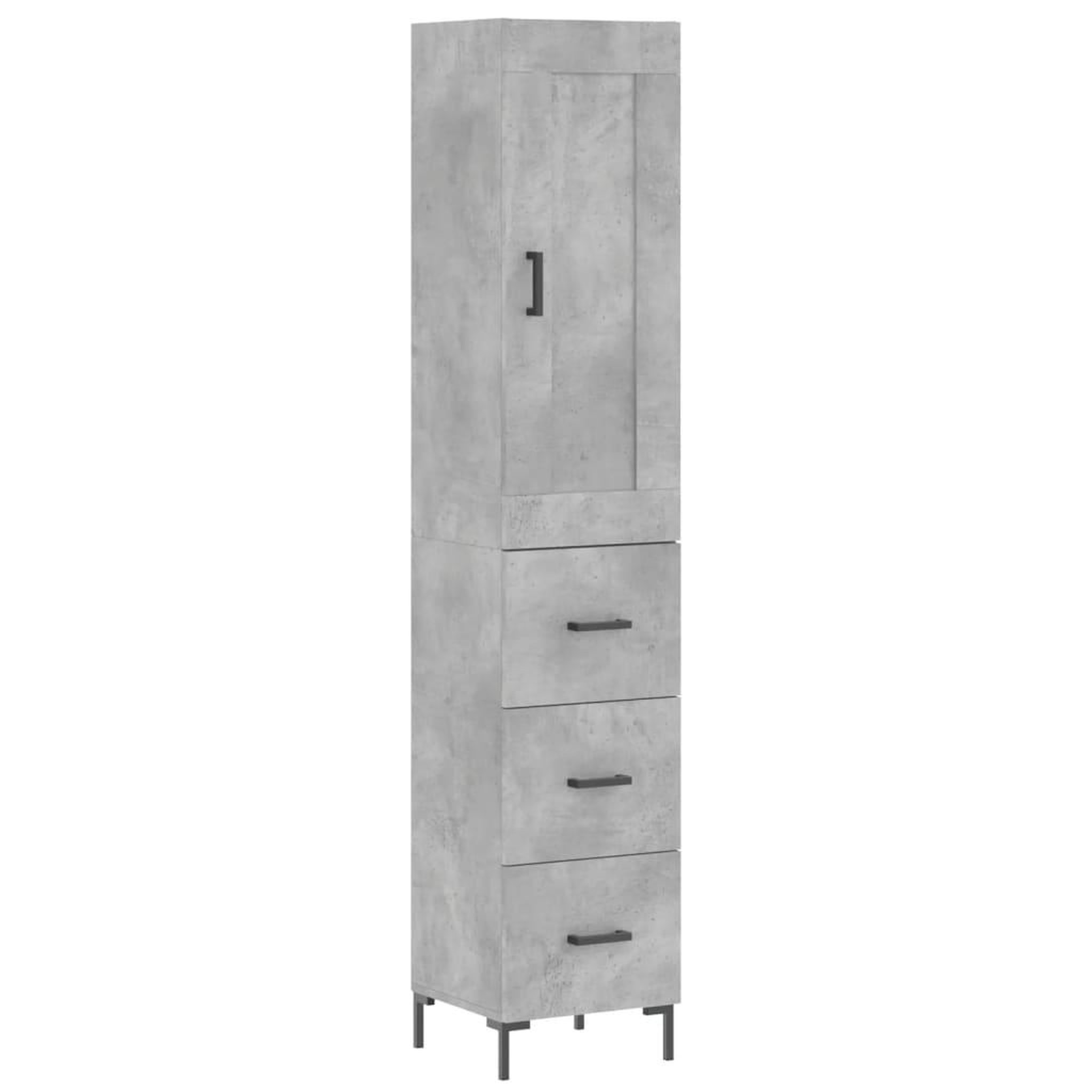 Voir la diapositive 2 : VIDAXL Buffet haut Gris beton 34,5x34x180 cm Bois d'ingenierie