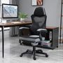 Voir la diapositive 2 : HOMCOM Fauteuil gaming chaise gamer dossier et hauteur réglable roulettes pivotantes repose-pied tissu maille gris noir