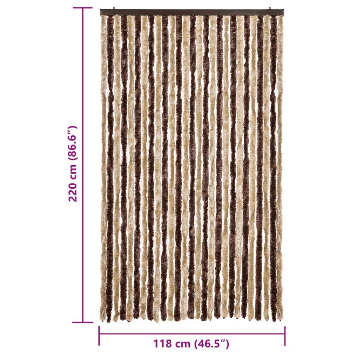 VIDAXL Moustiquaire beige et marron clair 118x220 cm chenille