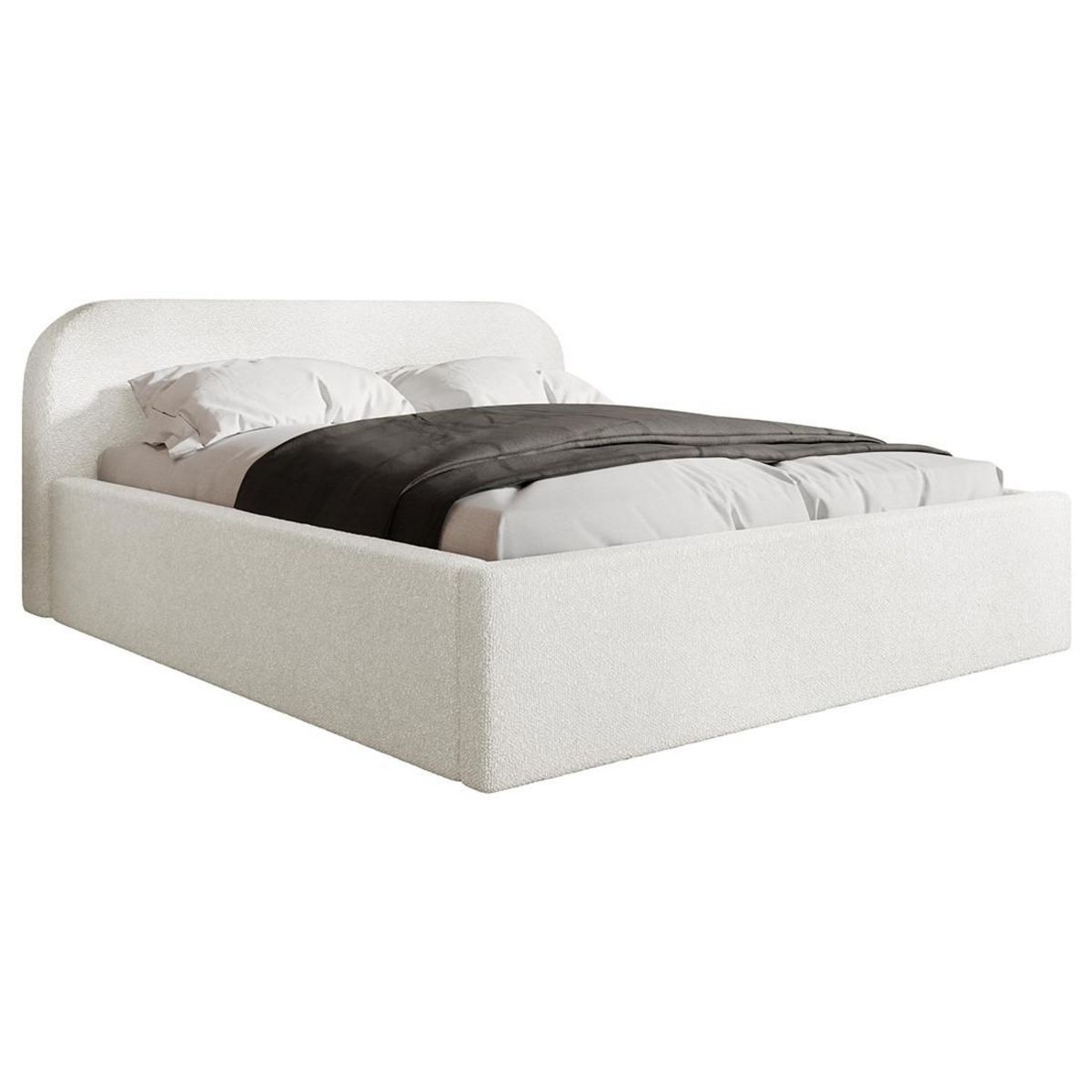 BEST MOBILIER Orane - lit coffre - 160x200 cm - en tissu bouclette