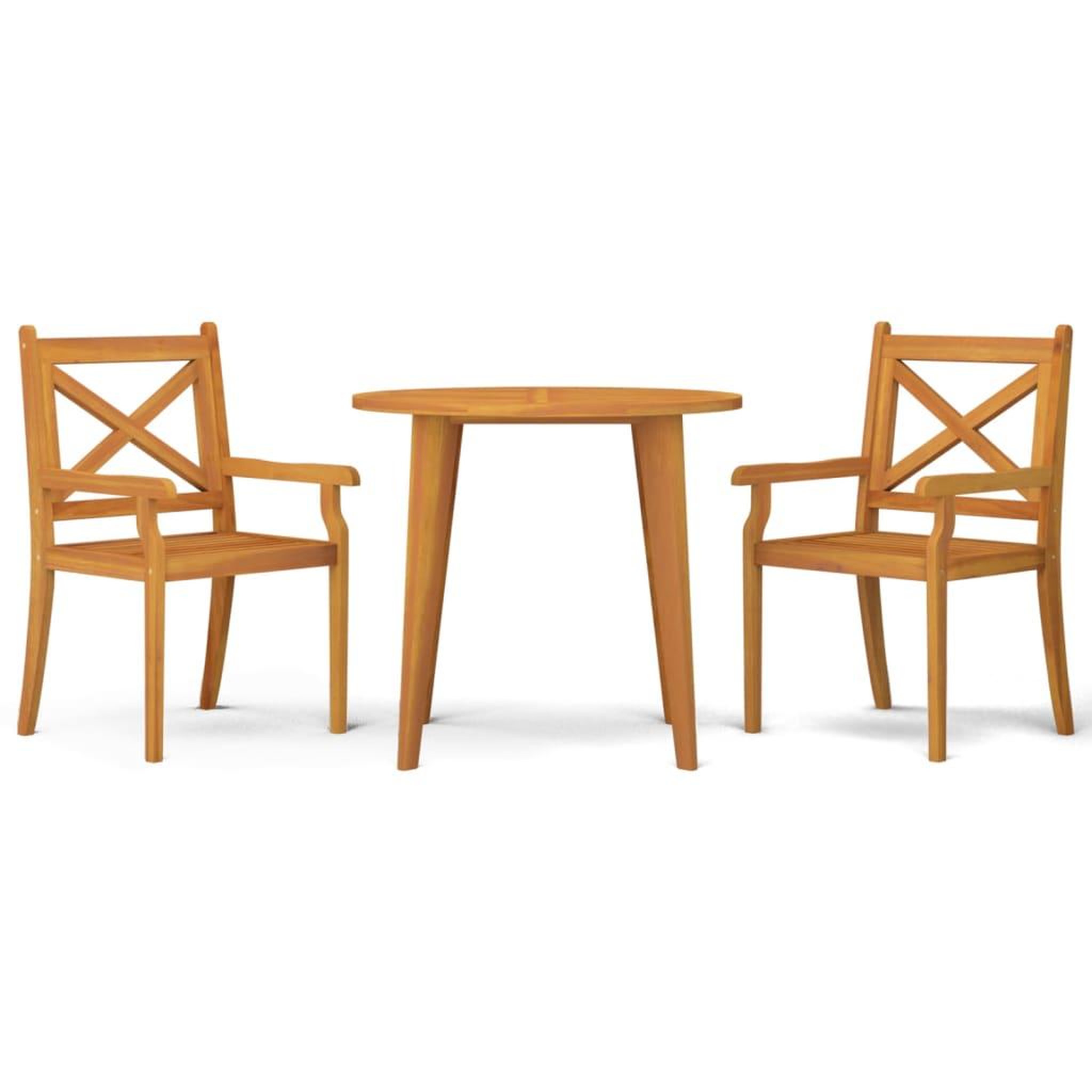 Voir la diapositive 2 : VIDAXL Ensemble a manger de jardin 3 pcs Bois d'acacia solide