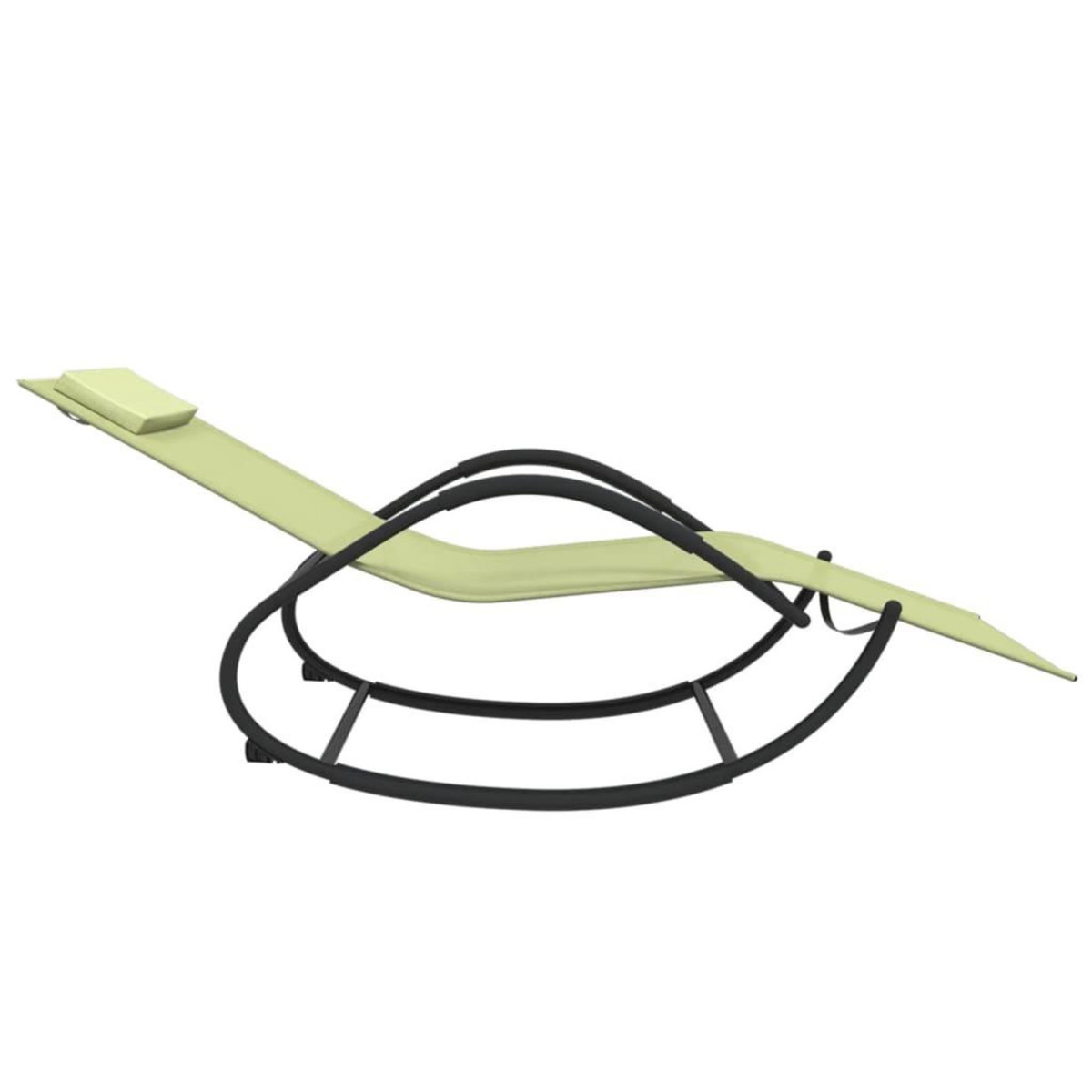 VIDAXL Chaises longues a bascule lot de 2 creme acier et textilene