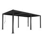 Voir la diapositive 3 : SWEEEK Pergola bioclimatique aluminium et acier 3x6m lames orientables + 2 stores 3m PALACE anthracite