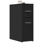 VIDAXL Armoire de salle de bain etroite avec roulettes noir