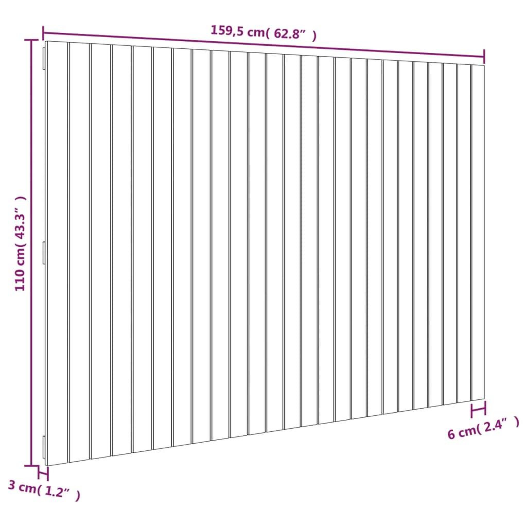 Voir la diapositive 6 : VIDAXL Tete de lit murale Noir 159,5x3x110 cm Bois massif de pin