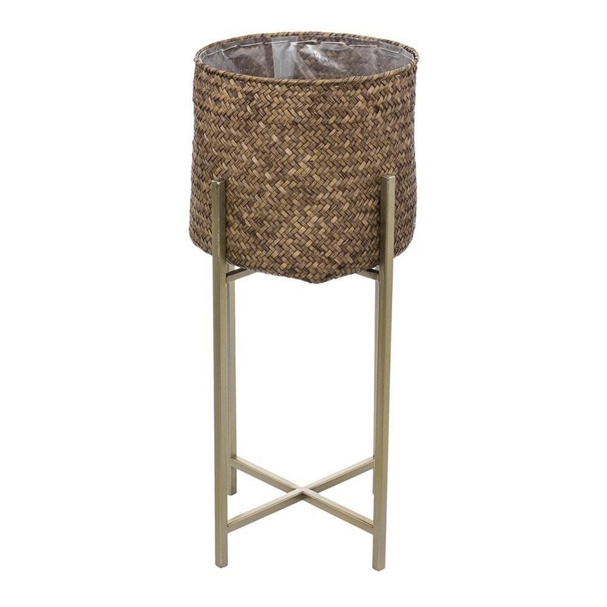 ATMOSPHERA Lot de 2 pots roseau métal Night H67