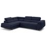 Voir la diapositive 2 : LISA DESIGN Zaria - canapé d'angle gauche 5 places convertible avec coffre et têtières en velours côtelé grosses côtes