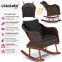 Voir la diapositive 2 : tectake Fauteuil à bascule en rotin tressage à l'aspect naturel avec cadre en aluminium marron