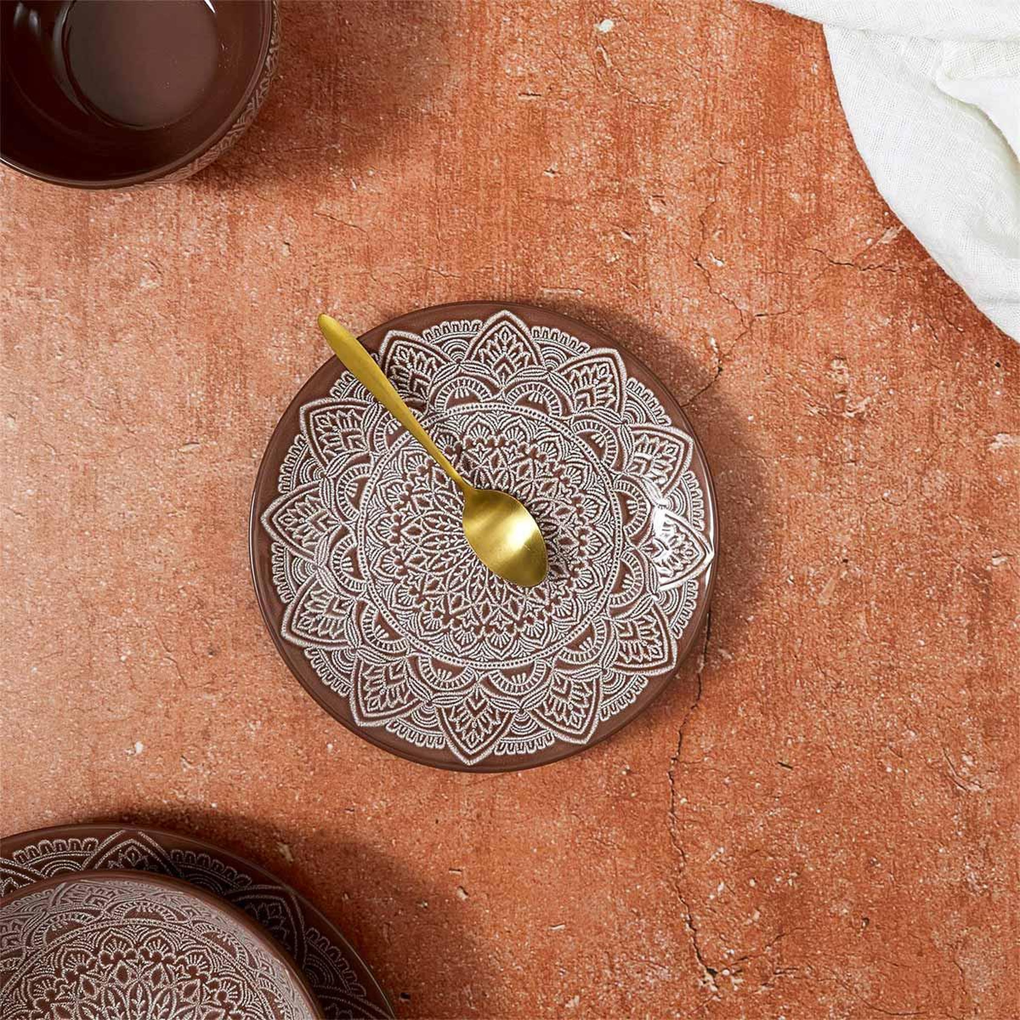 Voir la diapositive 3 : The Home Deco Factory Lot de 6 assiettes à dessert  sahara  19cm terracotta