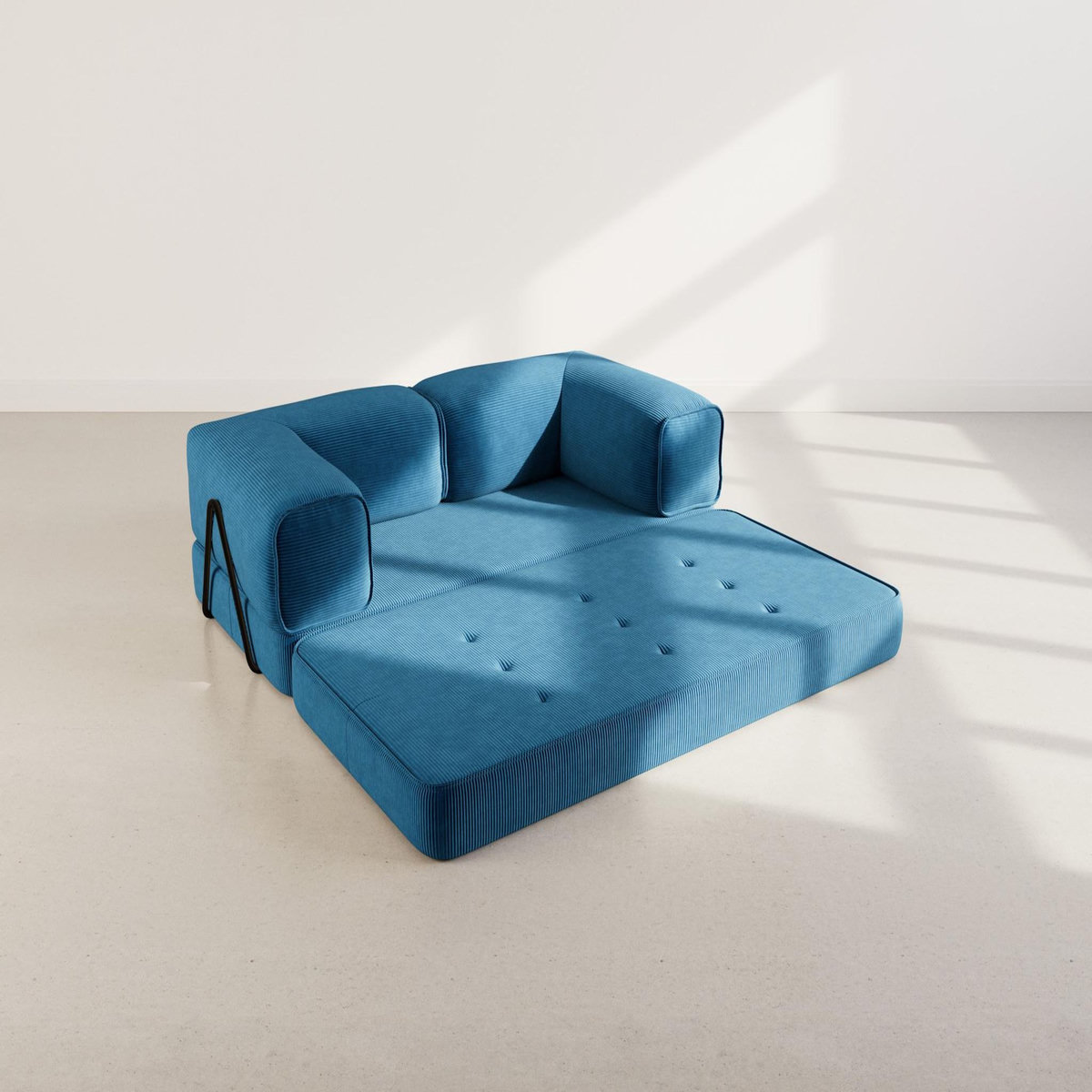 LISA DESIGN Poppy - canapé 3 places convertible en velours côtelé