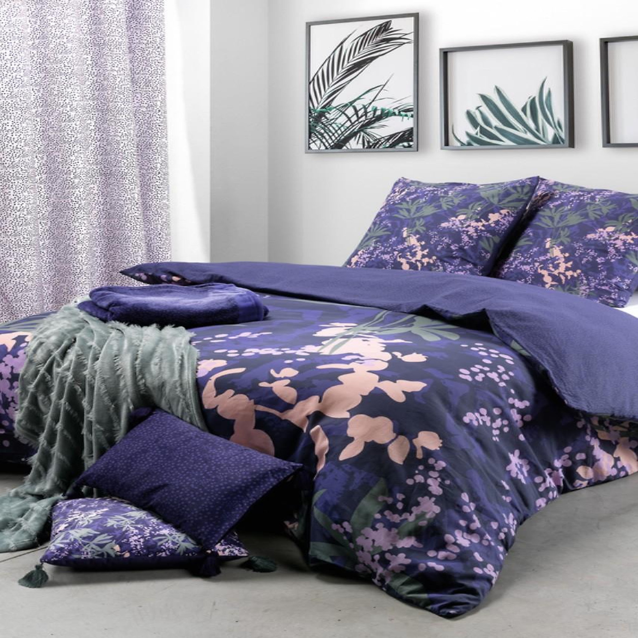 Voir la diapositive 4 : Les Ateliers du Linge Parure housse de couette 100% coton 47fils paola