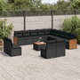 Voir la diapositive 1 : VIDAXL Salon de jardin avec coussins 14 pcs noir resine tressee