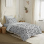 Voir la diapositive 1 : COTON PUR Pack complet housse de couette réversible pour lit 90 x 190 cm Bérengère nuage