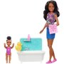 MATTEL Coffret babysitter et enfant - Heure du bain - Barbie 