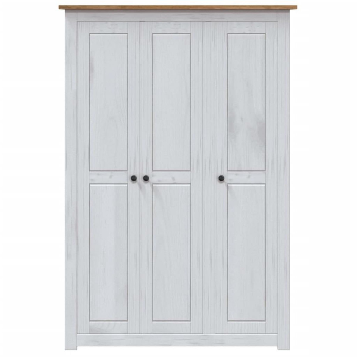VIDAXL Garde-robe 3 portes Blanc 118x50x171,5cm Pin Assortiment Panama