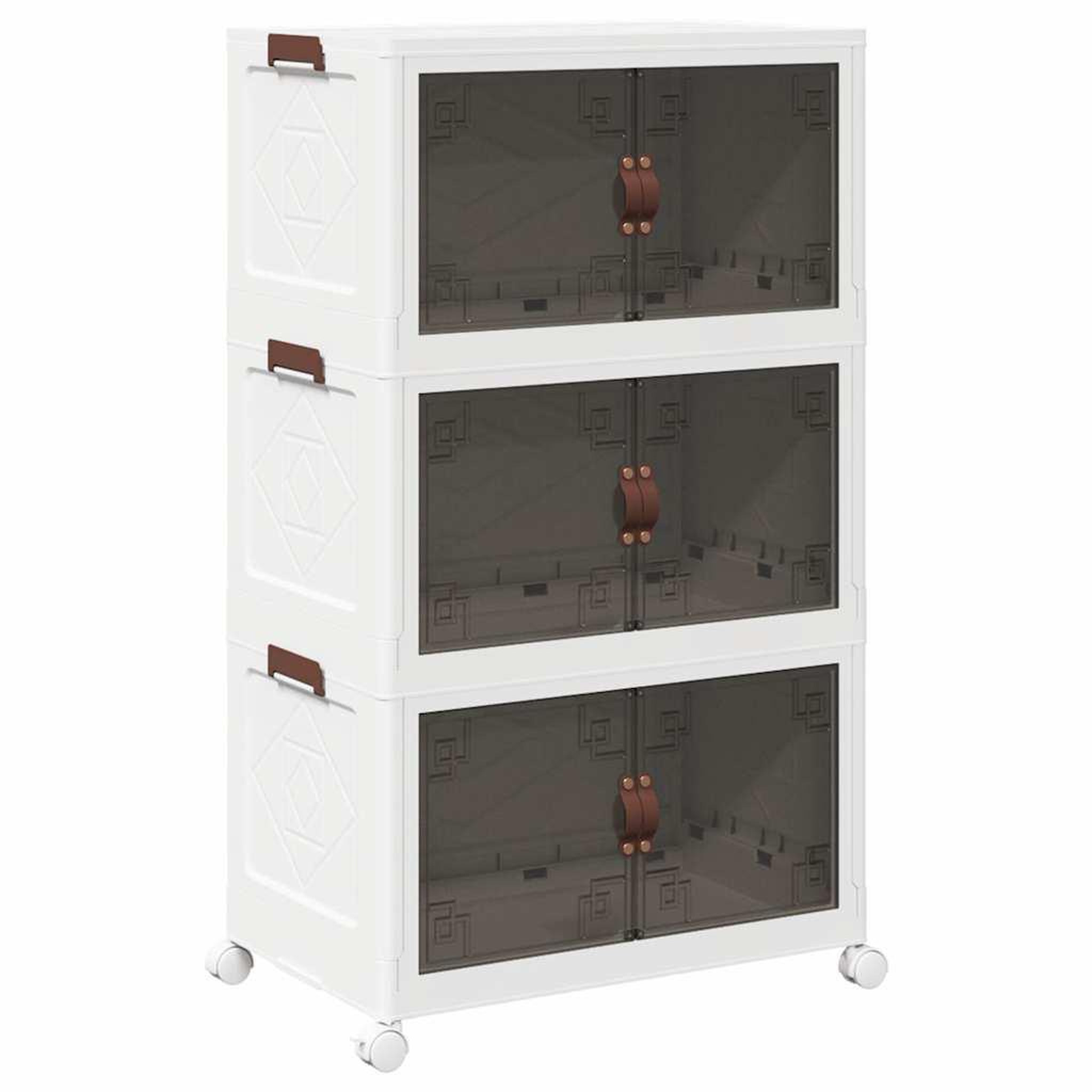 Voir la diapositive 2 : VIDAXL Boîte de rangement empilable avec roues a 3 niveaux 75 L