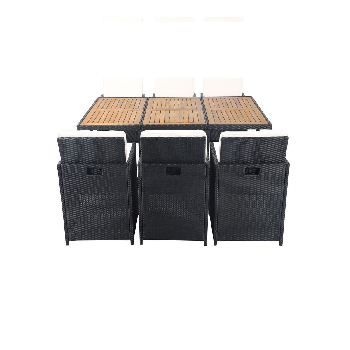 Salon de jardin 6 personnes en résine tressée KINGSTON