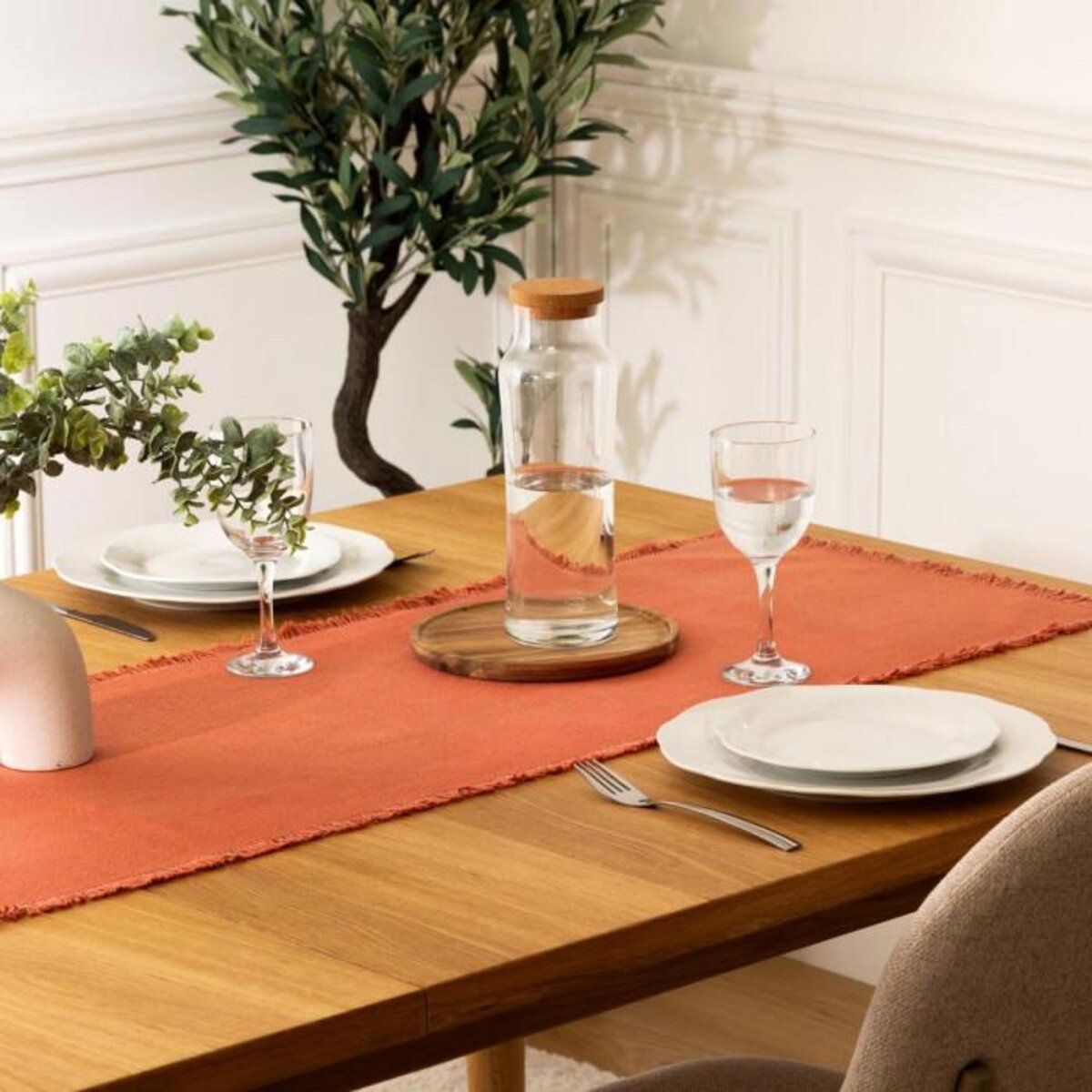 SECRET DE GOURMET Chemin de Table  Maha  38x140cm Terracotta